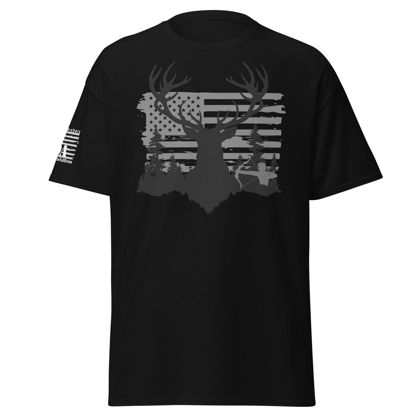 Vintage American Flag & Monster Buck Archery Shirt - 100% Cotton, Perfect for Hunting Enthusiasts & Gift Ideas for Men