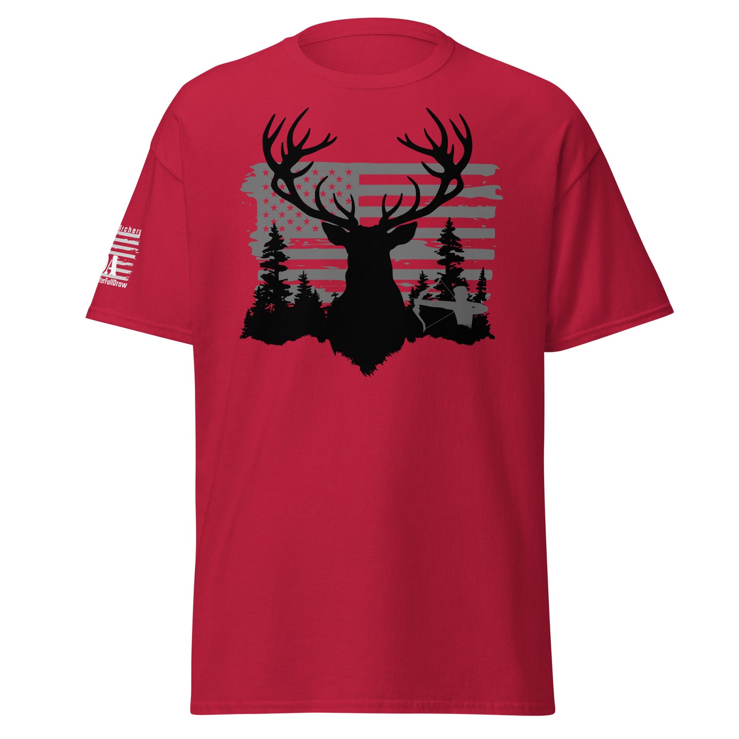 Vintage American Flag & Monster Buck Archery Shirt - 100% Cotton, Perfect for Hunting Enthusiasts & Gift Ideas for Men