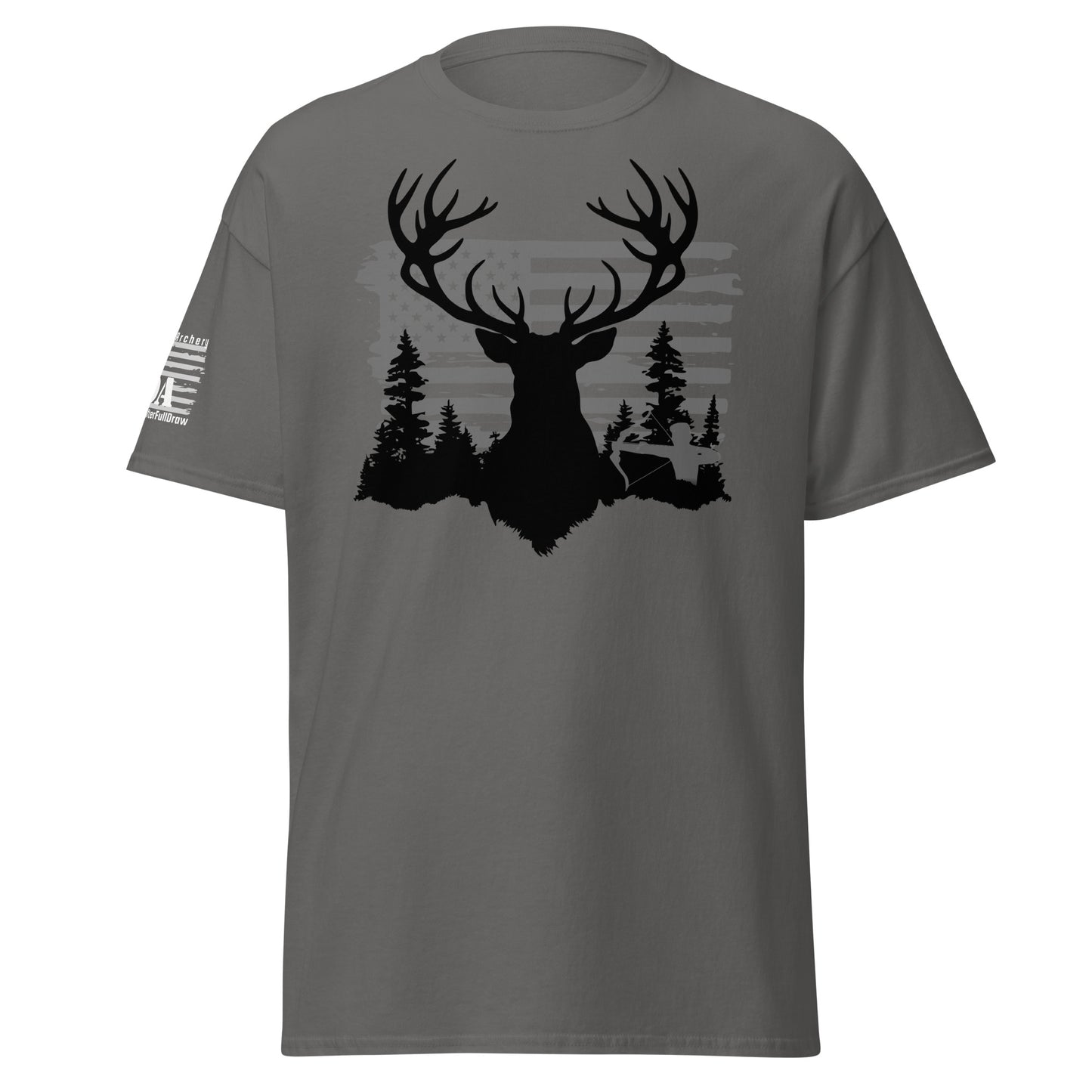 Vintage American Flag & Monster Buck Archery Shirt - 100% Cotton, Perfect for Hunting Enthusiasts & Gift Ideas for Men
