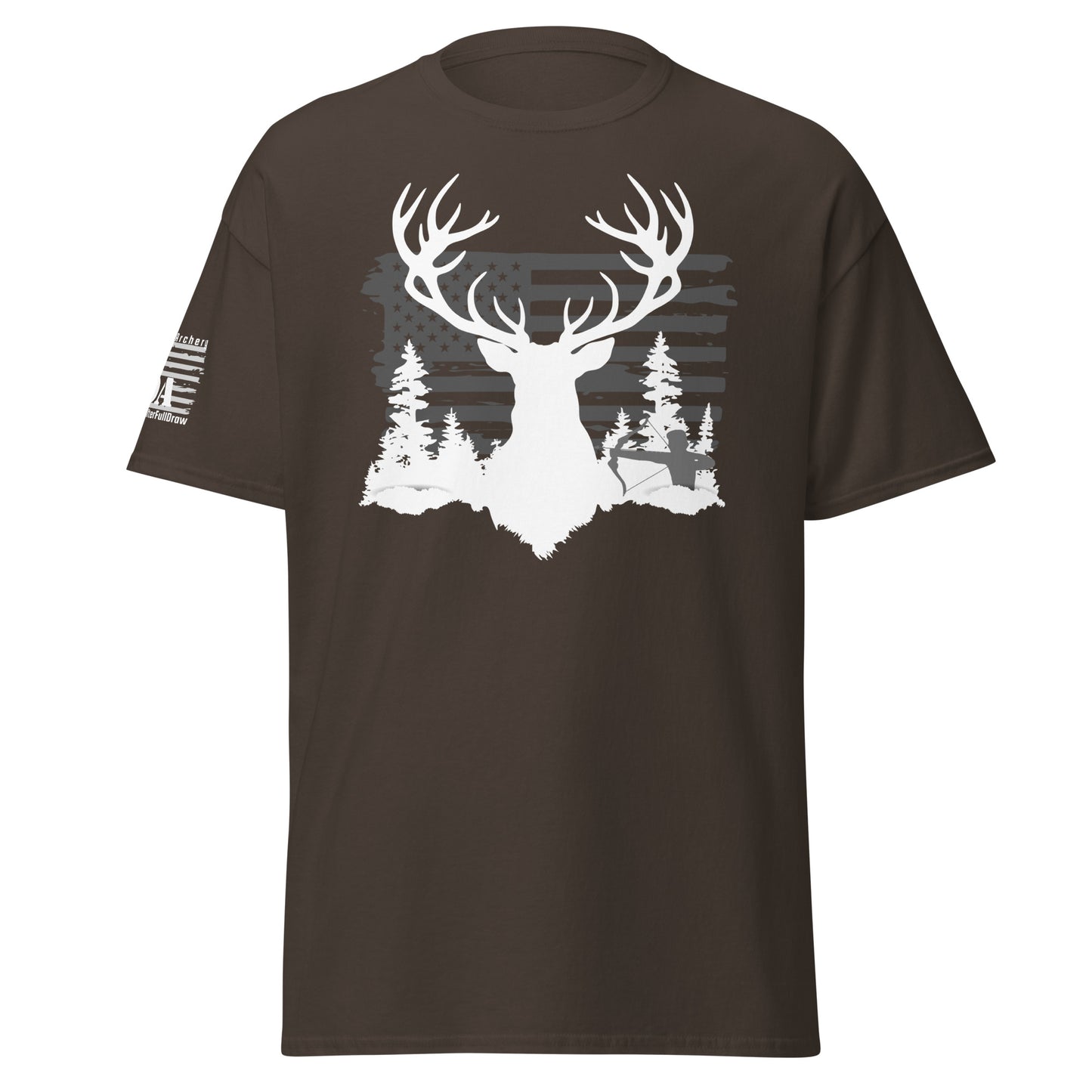 Vintage American Flag & Monster Buck Archery Shirt - 100% Cotton, Perfect for Hunting Enthusiasts & Gift Ideas for Men
