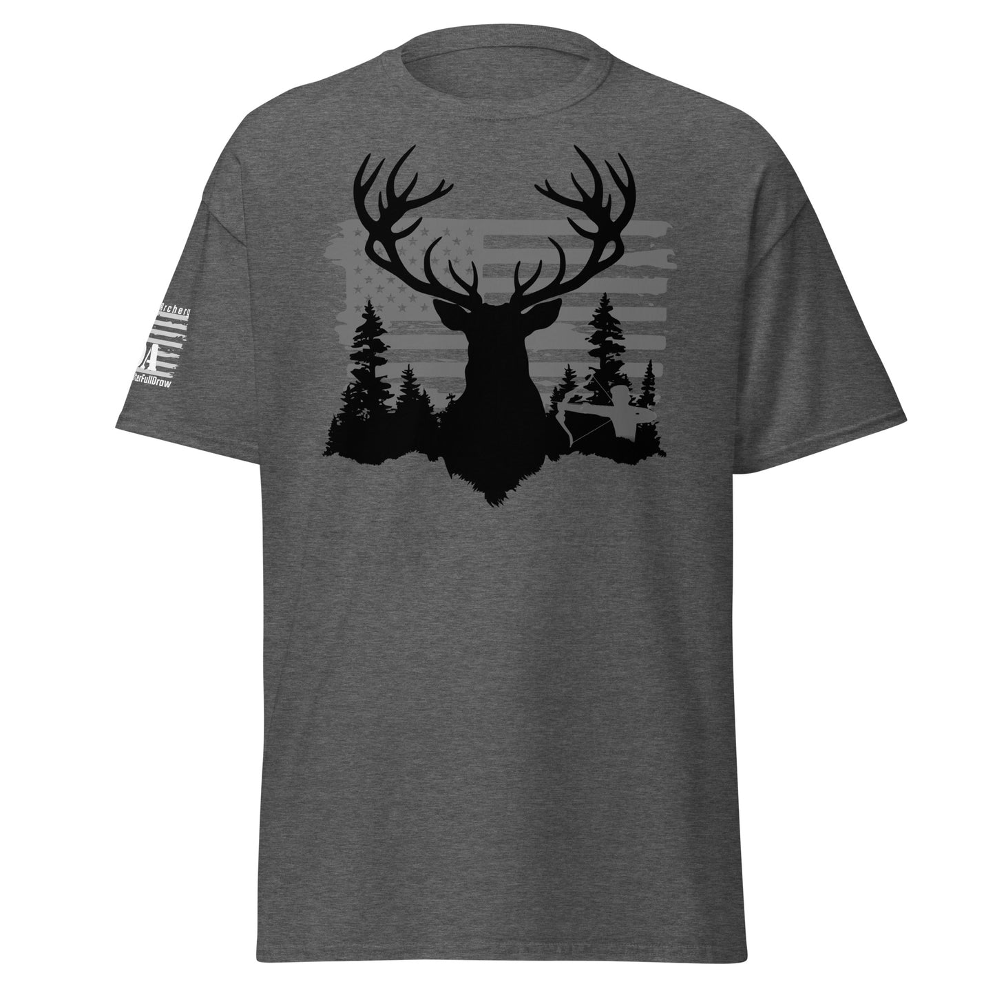 Vintage American Flag & Monster Buck Archery Shirt - 100% Cotton, Perfect for Hunting Enthusiasts & Gift Ideas for Men
