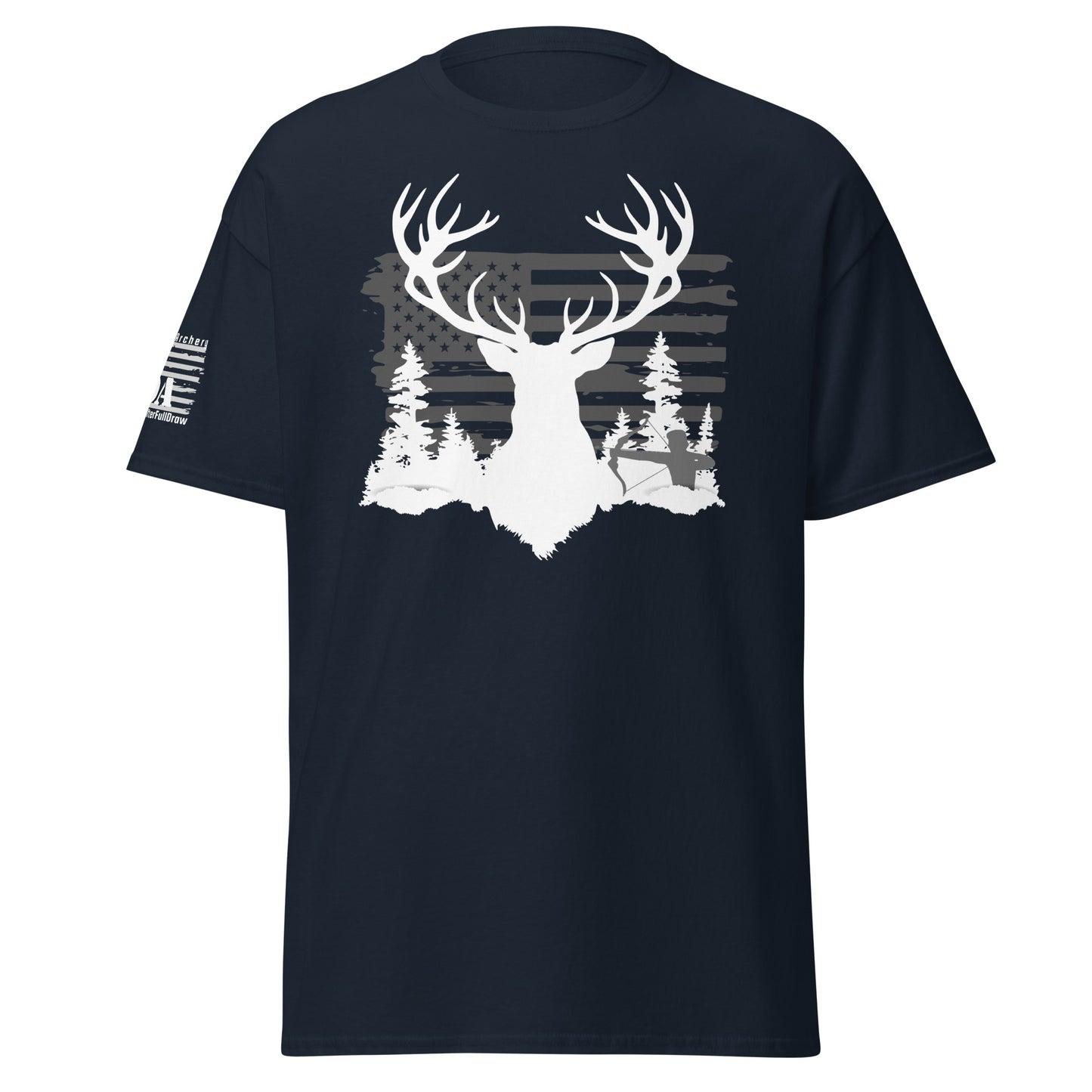 Vintage American Flag & Monster Buck Archery Shirt - 100% Cotton, Perfect for Hunting Enthusiasts & Gift Ideas for Men