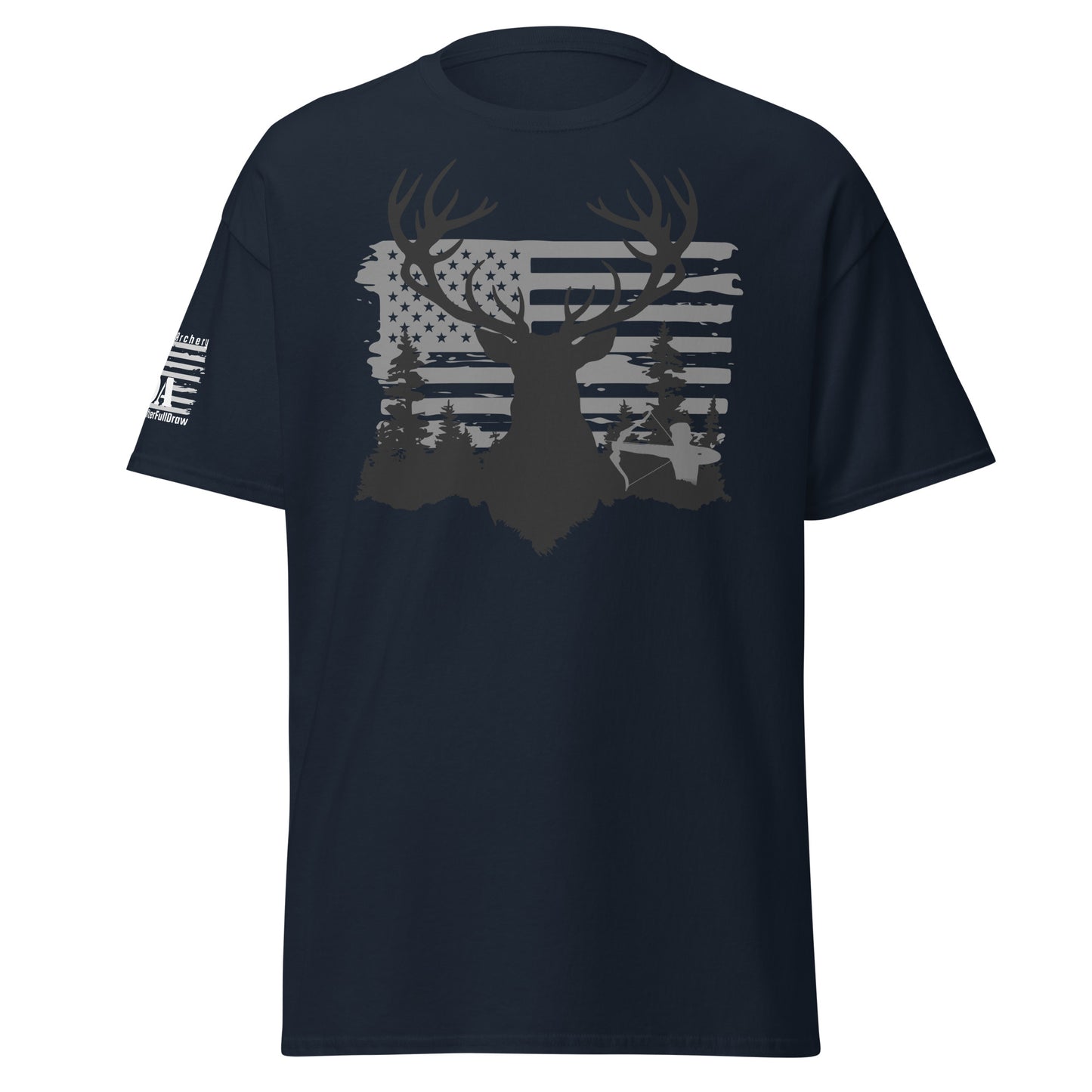 Vintage American Flag & Monster Buck Archery Shirt - 100% Cotton, Perfect for Hunting Enthusiasts & Gift Ideas for Men