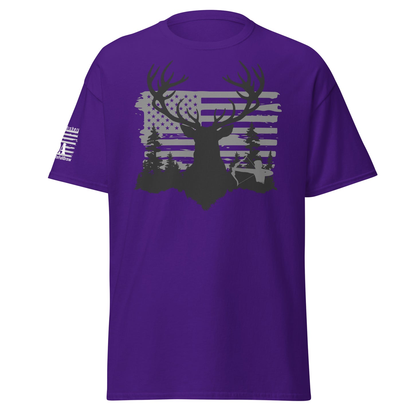 Vintage American Flag & Monster Buck Archery Shirt - 100% Cotton, Perfect for Hunting Enthusiasts & Gift Ideas for Men
