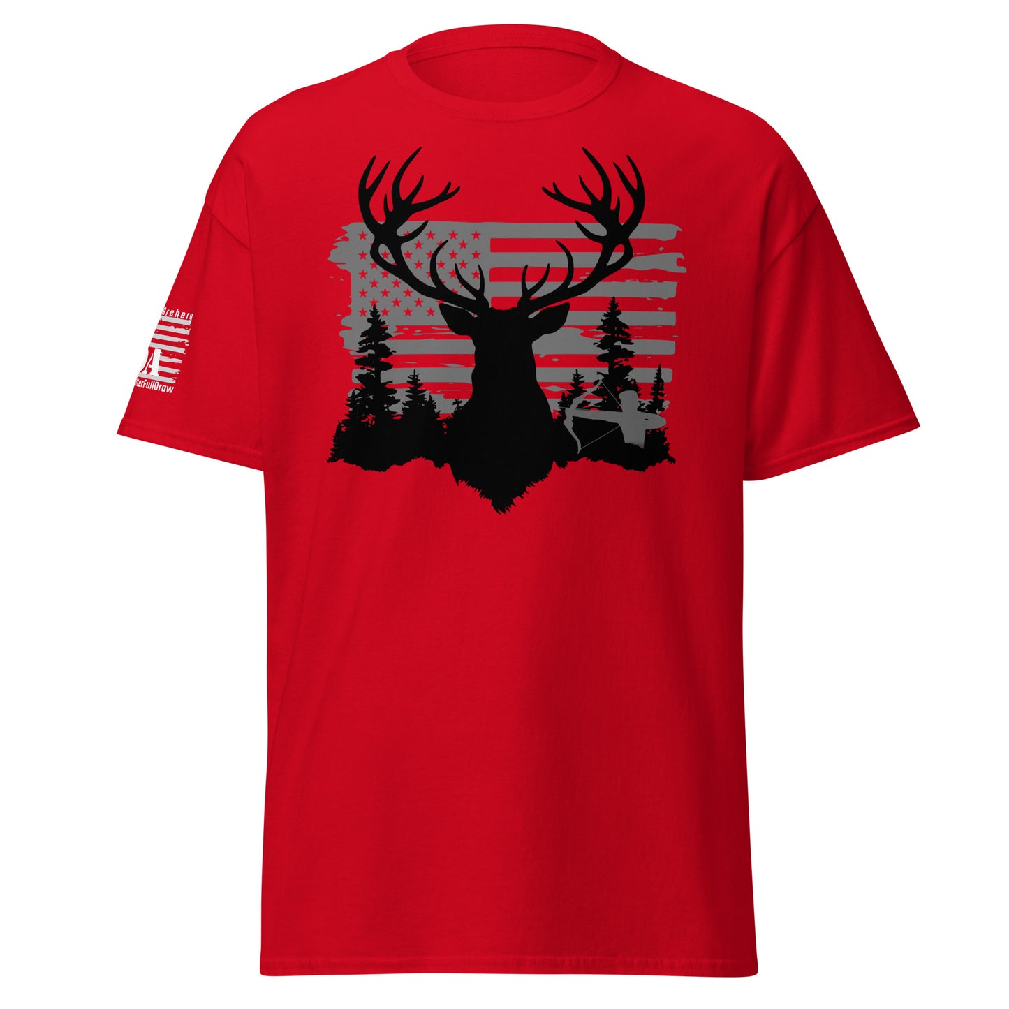 Vintage American Flag & Monster Buck Archery Shirt - 100% Cotton, Perfect for Hunting Enthusiasts & Gift Ideas for Men