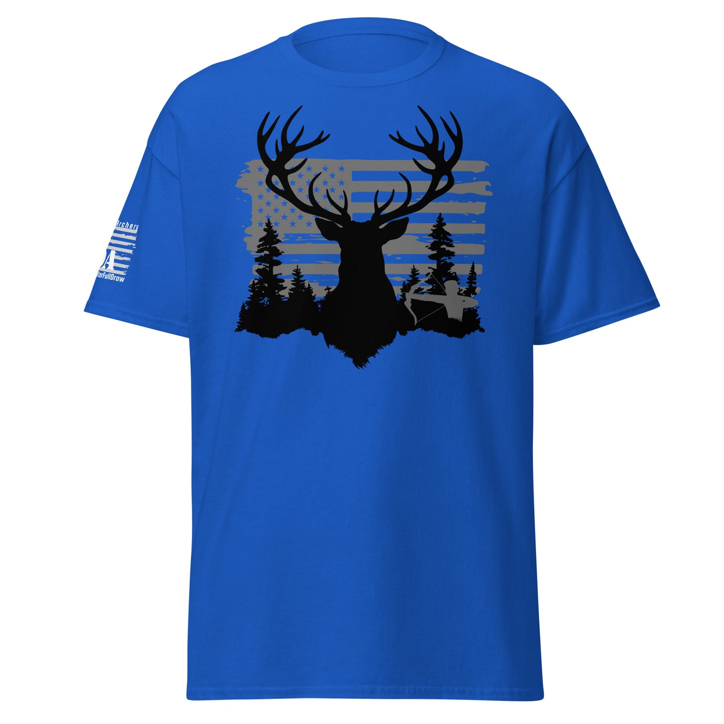 Vintage American Flag & Monster Buck Archery Shirt - 100% Cotton, Perfect for Hunting Enthusiasts & Gift Ideas for Men