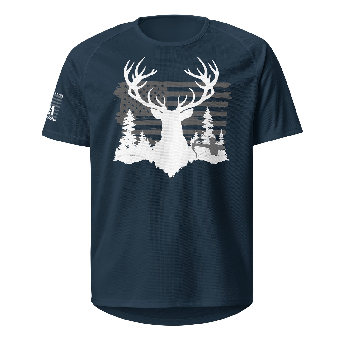 Vintage American Flag & Monster Buck Archery Shirt - 100% Polyester, Perfect Gift for Hunting Enthusiasts
