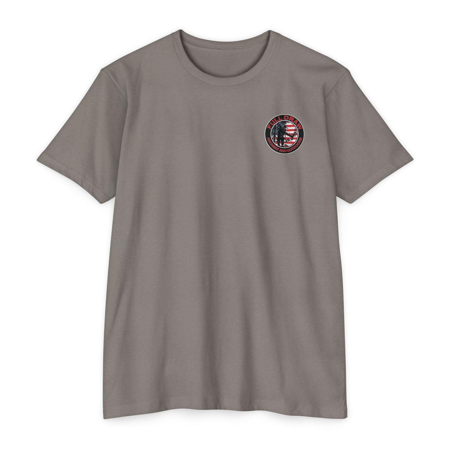 Soft Black Unisex Tee for Archery and Outdoors - Arrow Design and Vintage Flag Logo
