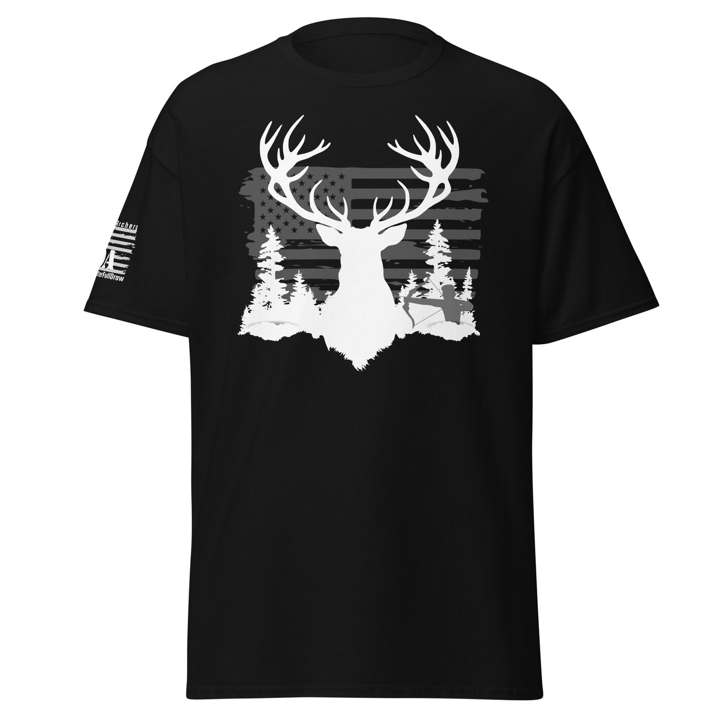 Vintage American Flag & Monster Buck Archery Shirt - 100% Cotton, Perfect for Hunting Enthusiasts & Gift Ideas for Men